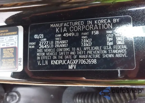 2023 Kia Sportage Hybrid Lx from USA, damaged, VIN KNDPUCAGXP7062698